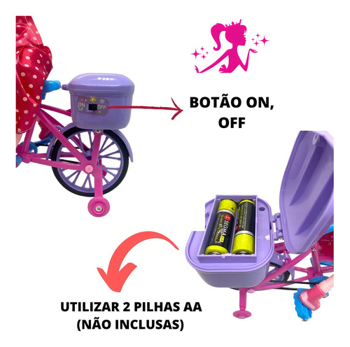 Boneca Barbie Bicicleta Articulada Musica Anda E Acende Luz