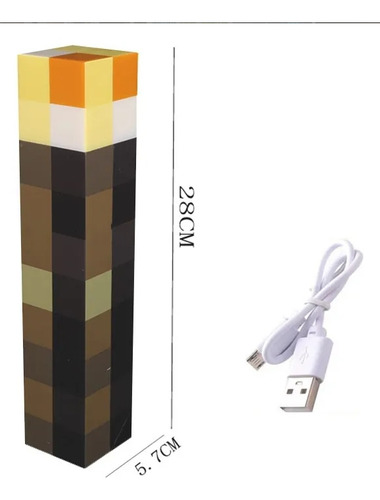 lampara minecraft Luz De Noche Lampara De Antorcha Decorativo Juguete lampara de escritorio led lampara led recargable