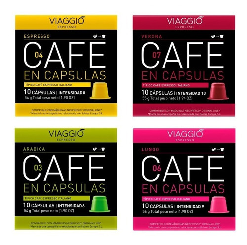 Cápsulas Café Para Nespresso - Pack 120 Viaggio Espresso
