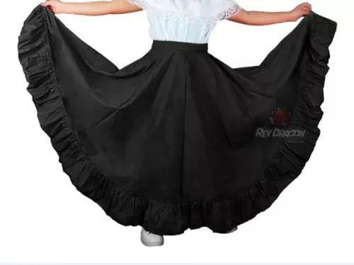 Falda Negra Rotonda Mini Falda Corta Negra Rock Circular