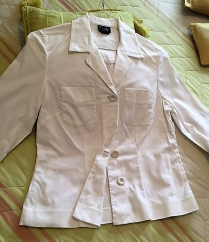 Chaqueta Casual Talla M, Color Blanco