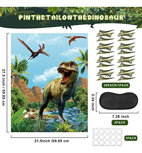 Outus Juegos De Fiesta Temáticos De Dinosaurios Pin The Tail