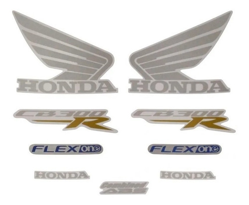 Imagem 1 de 1 de Kit Adesivo Jogo Faixas Moto Honda Cb 300r 2015 Preta
