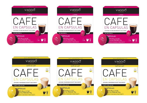 6 Cajas Para Dolce Gusto Lungo Y Café Con Leche