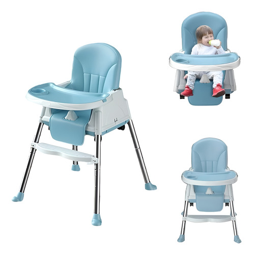 Silla De Comer 2 En 1 Portatil Ajustable Con Ruedas