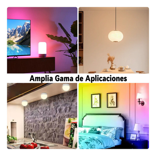 2 Focos Led Recargable Rgbcw E27 Bombilla Ajustable Luz De Noche Con Control Remoto