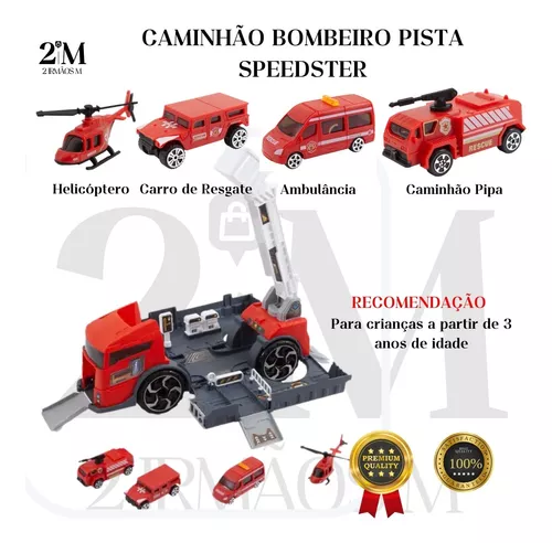 brinquedo Caminhão pista de brinquedos para carrinhos speedster bombeiro -  POLIBRINQ pk008