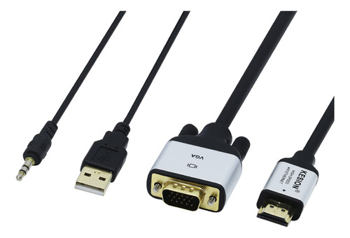 Cable Vga Hdmi 10 Pie Para Audio Convertidor 1080p Fuente Tv