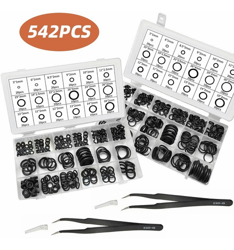 Kit O Ring Anillos Tóricos Anillos Caucho Sellador 542 Pzs