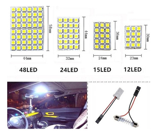 100x Panel Interior Del Coche Luces Led 15leds T10 5050smd