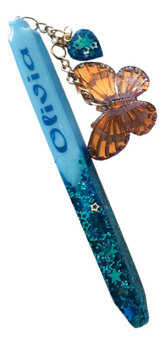 Lapicero Personalizado Hecho Con Resina Azul Negro