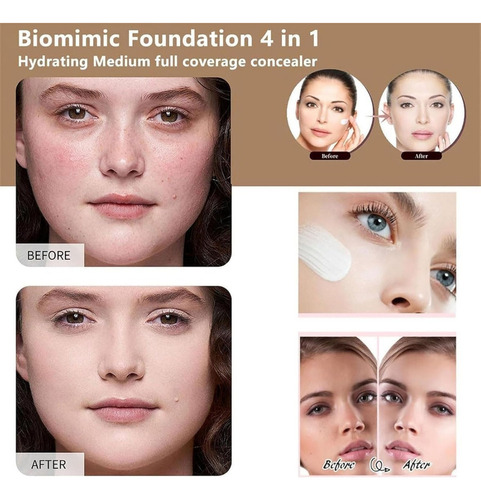 Base De Maquillaje Bio Foundation 4 En 1, Base De Maquillaje