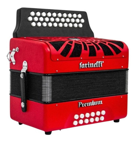 Acordeon Fa Rojo 3 Registros Farinelli Premium 3012frhg Full