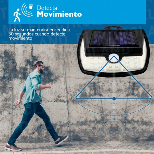 Imagen 6 de 10 de Reflector Luz Led Panel Solar Sensor Movimiento Ip66