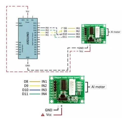 5 Pzas De Motor A Pasos 28byj-48 Con Driver Unl2003, Arduino