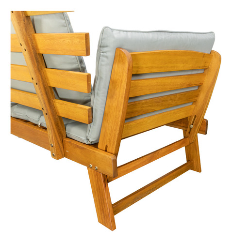 Sofá Cama Convertible Para Exteriores Elegante Bossa Lassi Color Marrón Liso