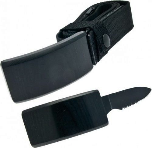 Cinto Tatico Faca Canivete Fivela Com Oculta Na Belt Knife Cor Preto