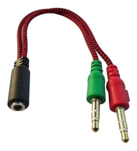 Imagem 1 de 4 de Cabo Adaptador P3 Femea Headset Para 2 P2 M Audio Microfone