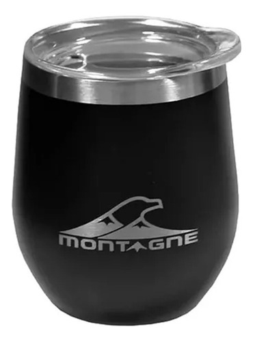 Vaso Termico Acero Inoxidable Montagne Antiderrame Tapa Mate Color Negro Liso