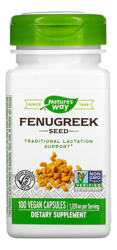 Nature´s Way Fenugreek Seed ( Semillas De Fenogreco)100 Caps