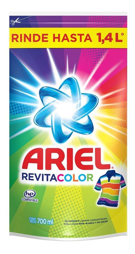 Detergente Ariel Revitacolor Líquido 700 Ml