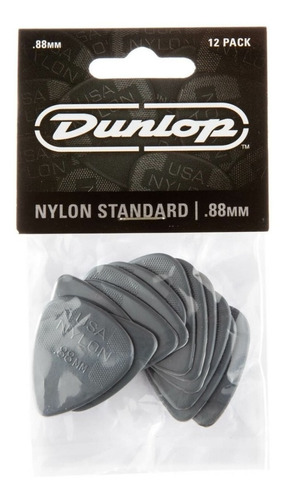 Kit 12 Palhetas Dunlop Nylon Standard 0.88mm 44p Made Usa Cor Azul