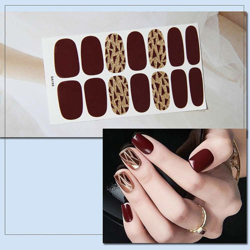 Imagen 9 de 9 de Hojas Adhesivas Nail Art Polish Stickers Con Unid A...