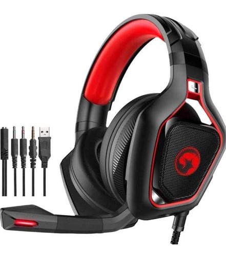 Headset Gamer Marvo Pro Hg8960 Ps4 Xbox Pc Red Led