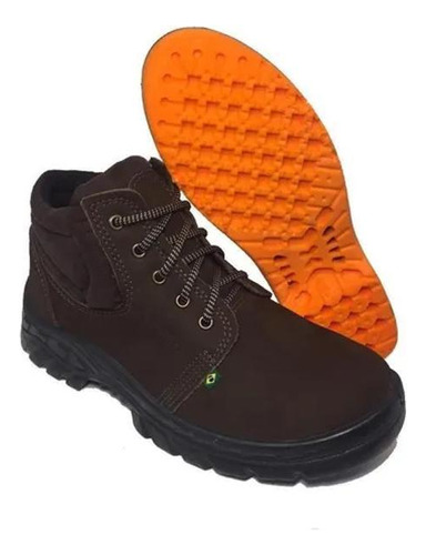 Bota Segurança Ecosafety Ps139-ap Bico Pvc Couro Nobuck Café