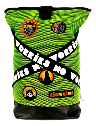 Mochila Hardhead Disney El Rey León Hakuna Matata Color Verde