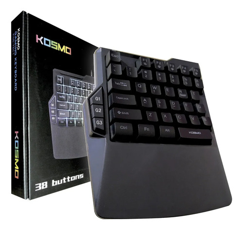 Teclado Gaming 38 Teclas Rgb Kosmo K Una Mano Usb Negro Español