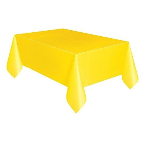 Mantel De Plástico Amarillo De Peso Medio, 108  X 54 