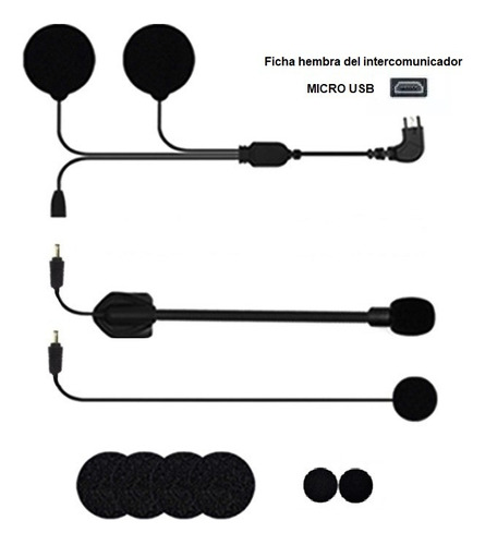 Kit De Auriculares Estereo Microfonos Intercomunicador M2/m3