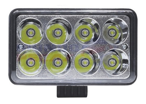 Farol De Milha Universal Retângulo 24w 8 Leds 6000k 12v 24v
