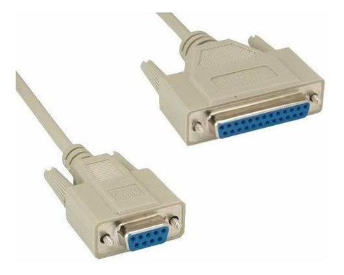 Cable Null Modem Db9 Hembra A Db25 Hembra 6 Pies 28 Awg