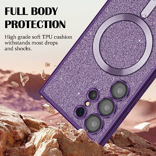 Funda Para Galaxy S23 Ultra Morado Piel Sintetica -4