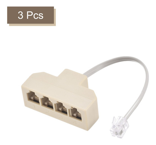 Conector Telefónico Rj11 6p4c Macho A 4 Hembra 3pzs