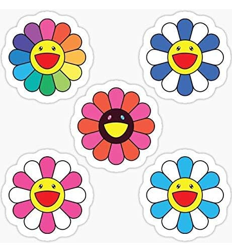 Takashi Murakami Happy Flower - Paquete De 5 Calcomanías Con