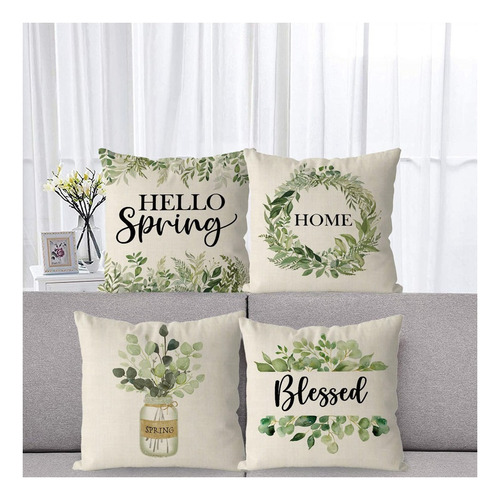 Fundas De Almohada De Primavera De 18 X 18 Pulgadas 4 Decor