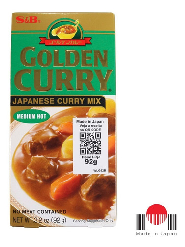 Imagem 1 de 1 de Golden Curry Chukara 92g S&b Japanese Medium Hot