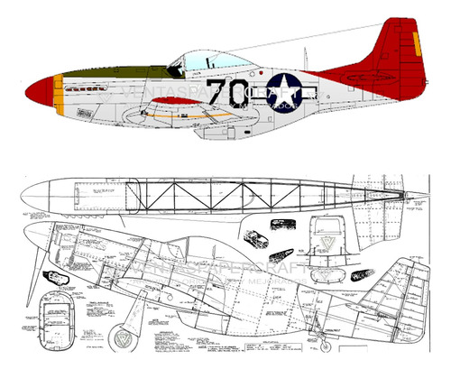 Plano Rc P-51 Mustang 2150 Mm (leer Envio Antes De Comprar)