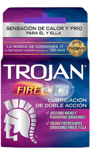 18 Condones Trojan Fire & Ice 6 Carteras Con 3 Condones