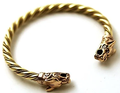 Pulsera Brazalete Nórdico Fenrir Lobo, Joyería Pagana.