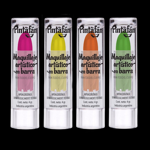 Labiales Fluor Brilla Con Luz Uv X Pack De 4 Unds Cotillon