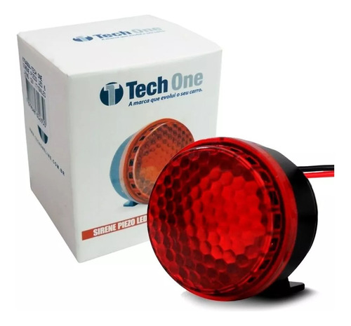 Sirene Piezo Com Led 12v Tech One