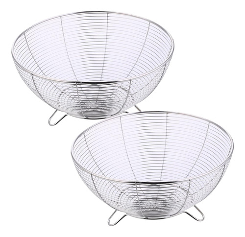 Tazón De Frutas De Encimera De Acero Inoxidable 2 Piezas