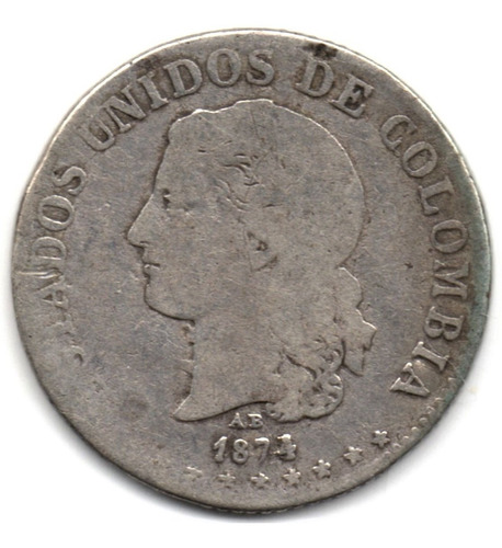 1 Décimo 1874 Medellín Plata