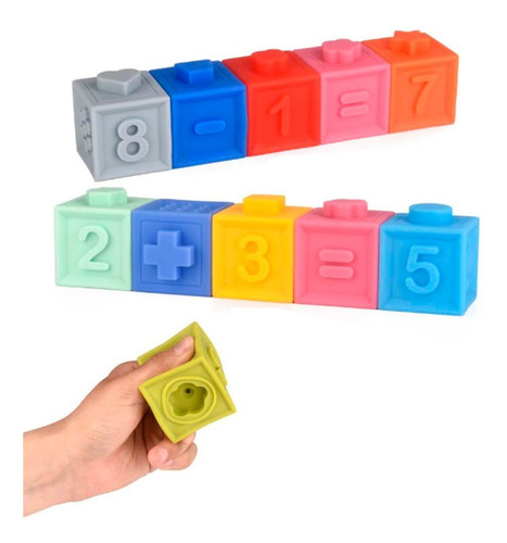 Set Bloques Blandos Cubos Bebes 12 Piezas Ybg285 Kaichi Color Multicolor