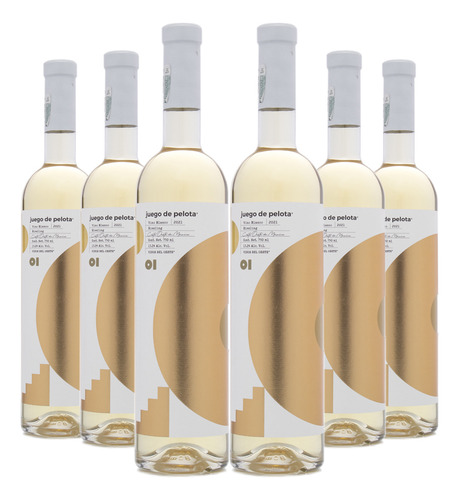 6 Botellas De Vino Blanco Juego De Pelota 01 Riesling 750ml
