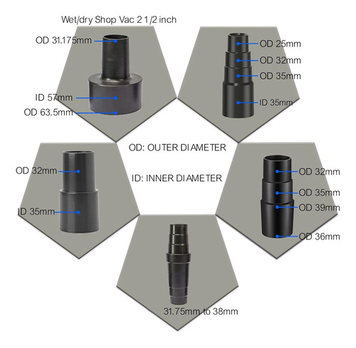 Kit Adaptador Universal Para Mangueras De Vacío De 1 1/2 Pul